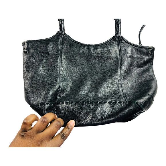 fossil black pebble leather purse shoulder bag hobo - Picture 3 of 9